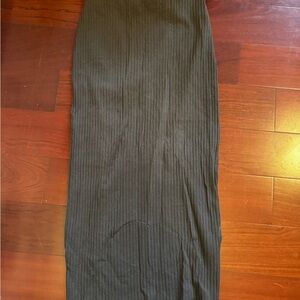 Classic Ribbed Maxi Skirt - Green